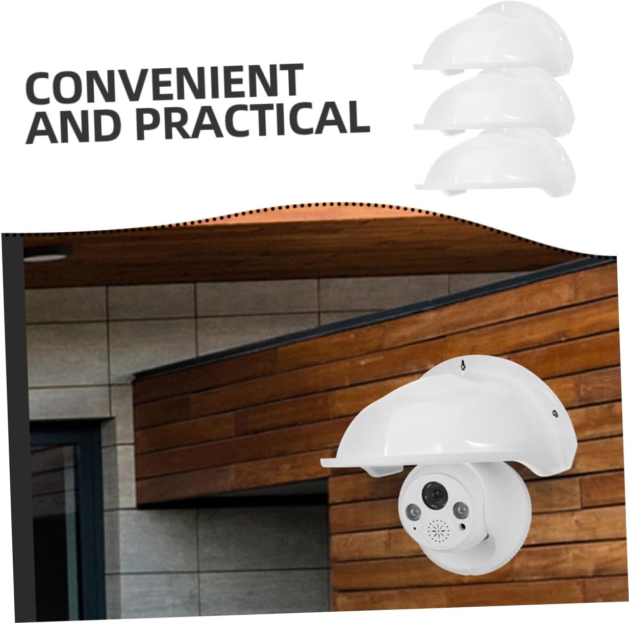 3pcs Outdoor Camera Rain Cover Abs Material Sunshade for Security Cameras Protection