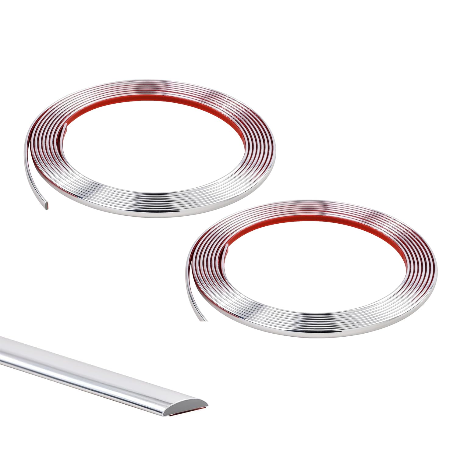 20M(2 Rolls*10M) Silver Flexible Moulding Trim,Self-Adhesive Decorative Edging Strip for Tile,Wall,Mirror, Ceiling,Floor,Panel,Cabinet,Peel and Stick PVC Mirrior Frame Trim,10MM