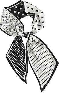 Leimdu Skinny Headband Handbag Ribbon Silk Feeling Hair Scarf for Women Girls Neckerchief,59x5.1 inch (SJ-Black)