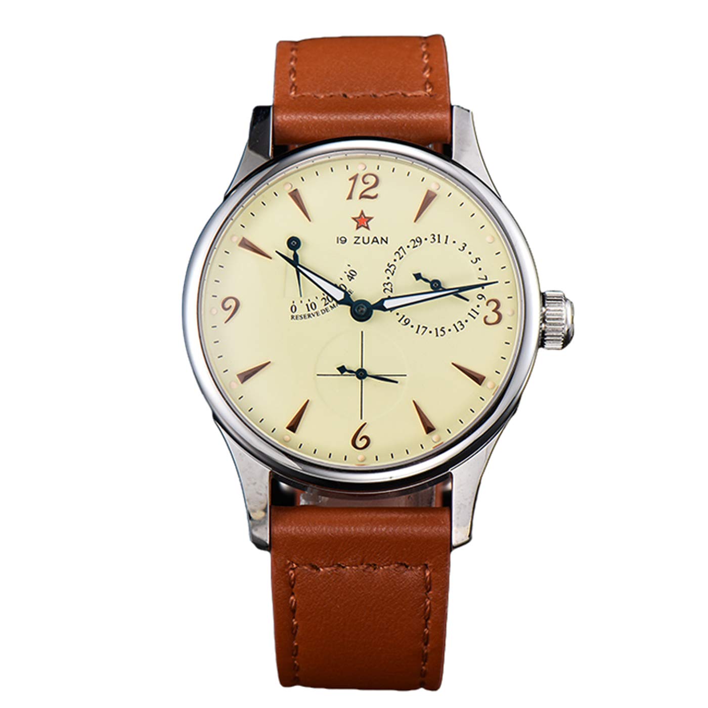 TbrandStainless Steel Automatic Men's Watch Multifunctional Business Watches with Seagull Movement