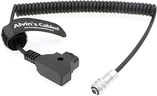 Alvin's Cables BMPCC 4K 6K a D Tap Cable de alimentación para Blackmagic Pocket Cinema Cámara 4K| 6K| pro Weipu 2 Pin hembra a P Tap Cable en espiral