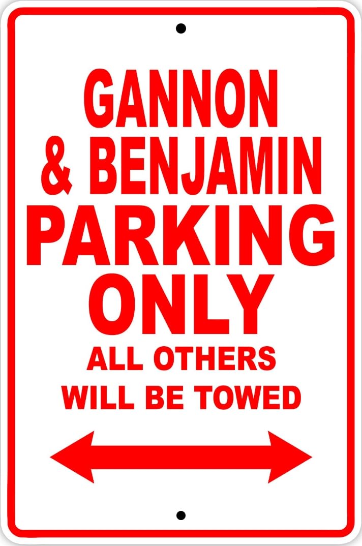 Gannon and Benjamin Parking Only Decor Novelty Notice Metal Sign