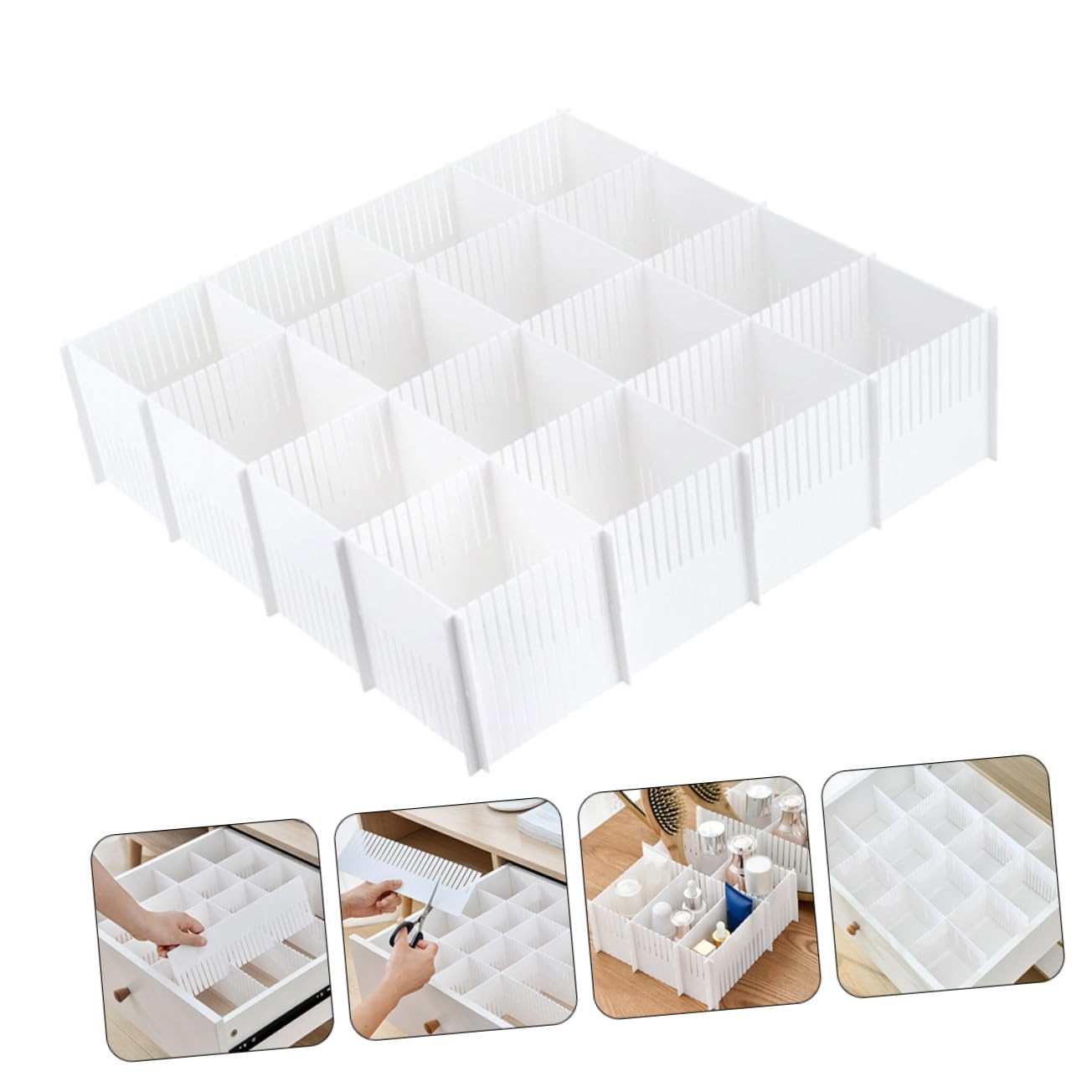 Ipetboom Set 10 Pezzi Divisori per Cassetti in Plastica, Organizzatori Pratici per Casa, per Ordinare Calze e Biancheria in Maniera Comoda e Funzionale