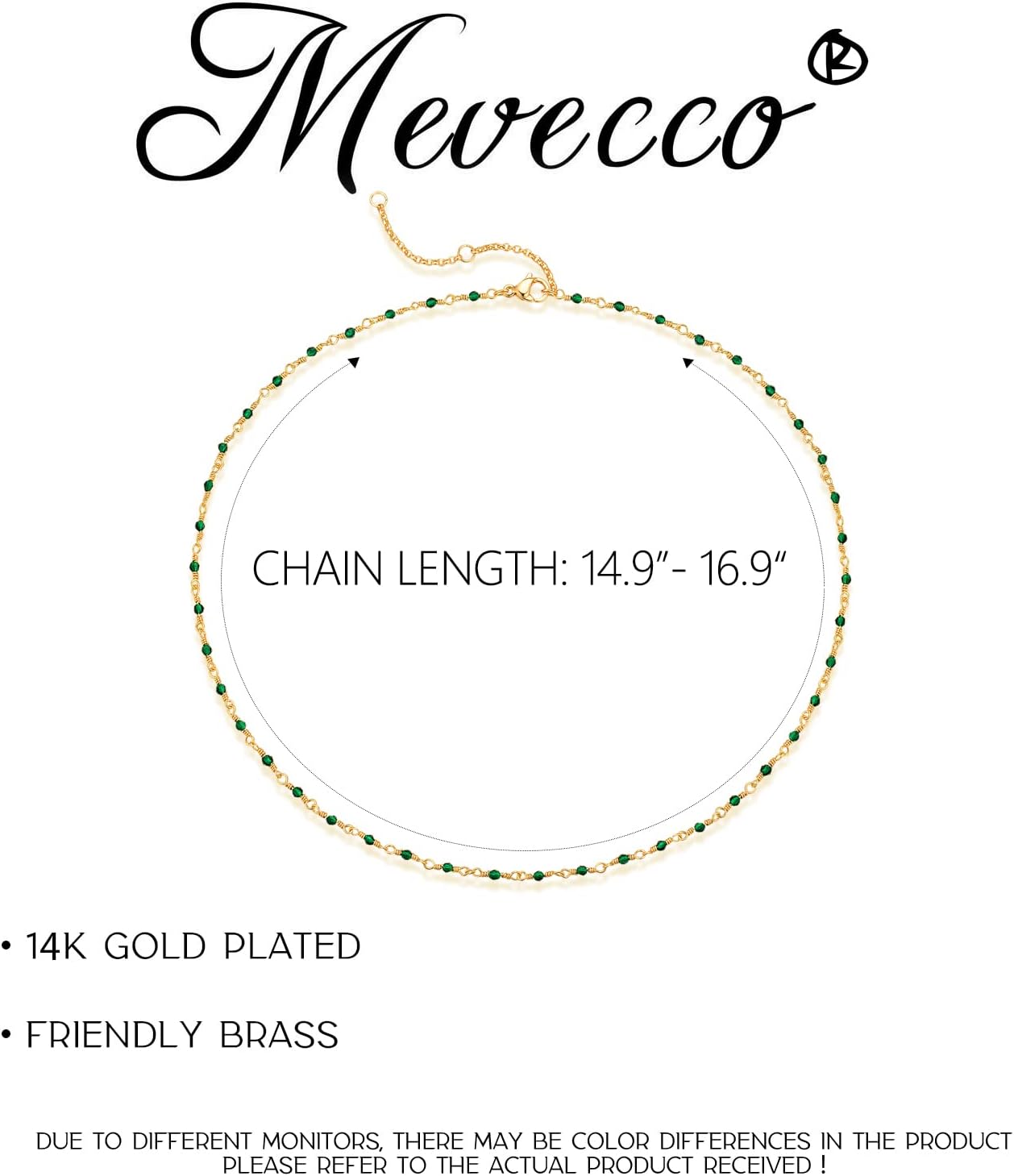 MEVECCO Gold Choker Necklace 14K Gold Plated Dainty Chain Short Necklace Delicate Fashion Choker Necklace Jewelry Gifts for Women - Image 5
