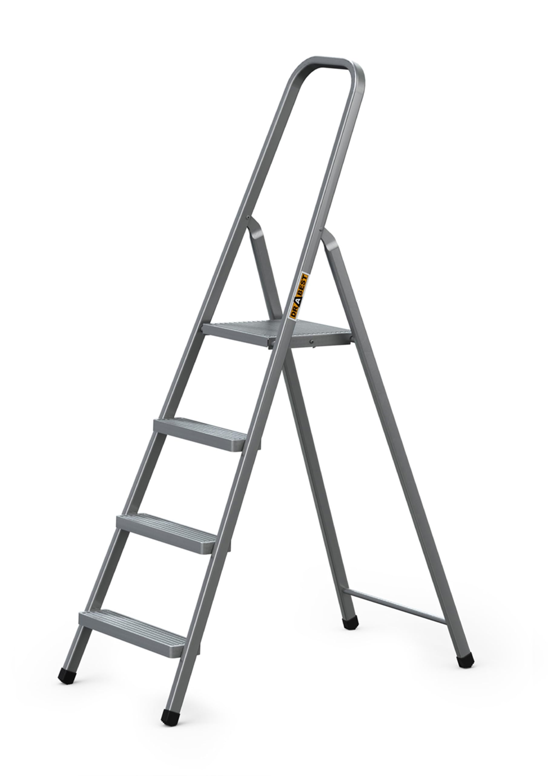 DRABEST Home Steel Ladder with Powder-Coated Finish & Platform – 4 Step with Platform – Lightweight – 125 Kg – 43x149x8cm