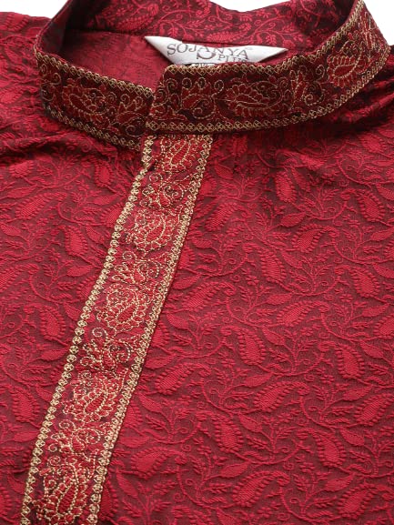 Image of SOJANYA Men Kurta Pyjama With Nehru Jacket