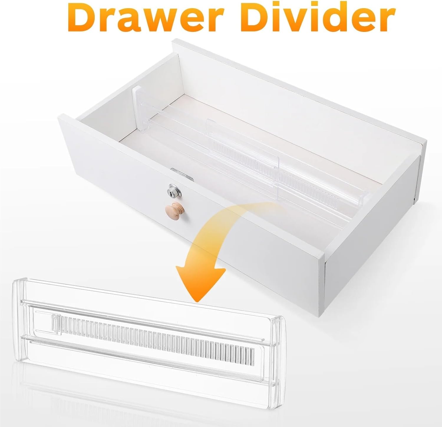 6 Pcs Clear Drawer Dividers Adjustable Organizer Dresser For Clothes Utensils Cutlery For Clothes