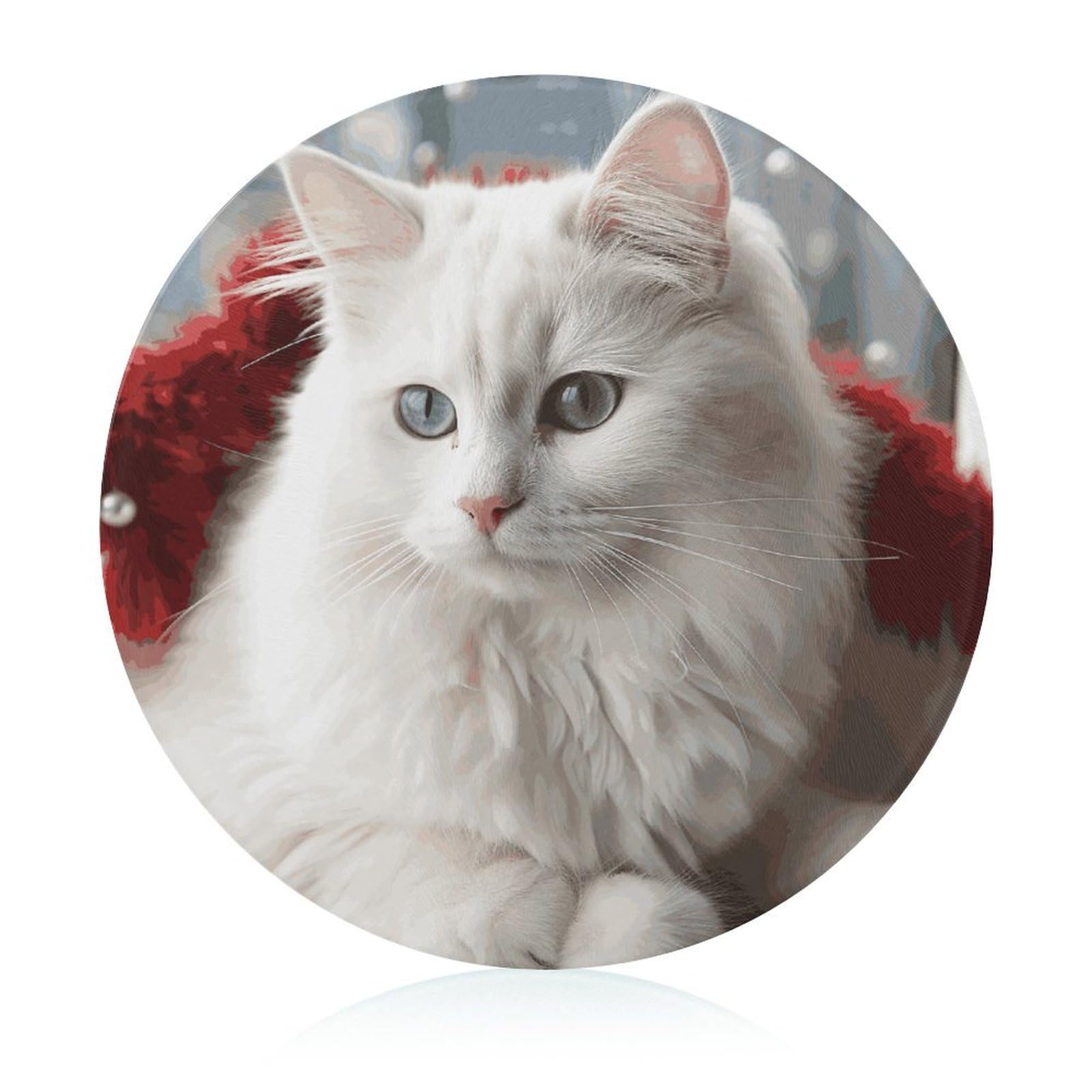 Planche en verre durable chat blanc : fini les rayures sur le comptoir