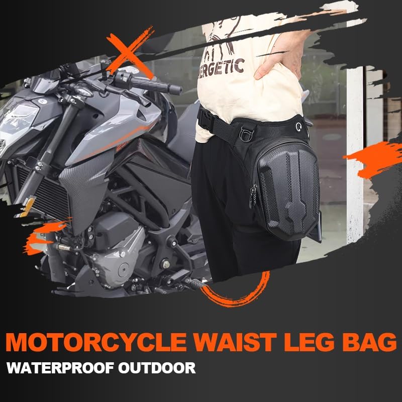 Pernera moto para evitar bolsillos llenos con riñonera impermeable de pierna 4