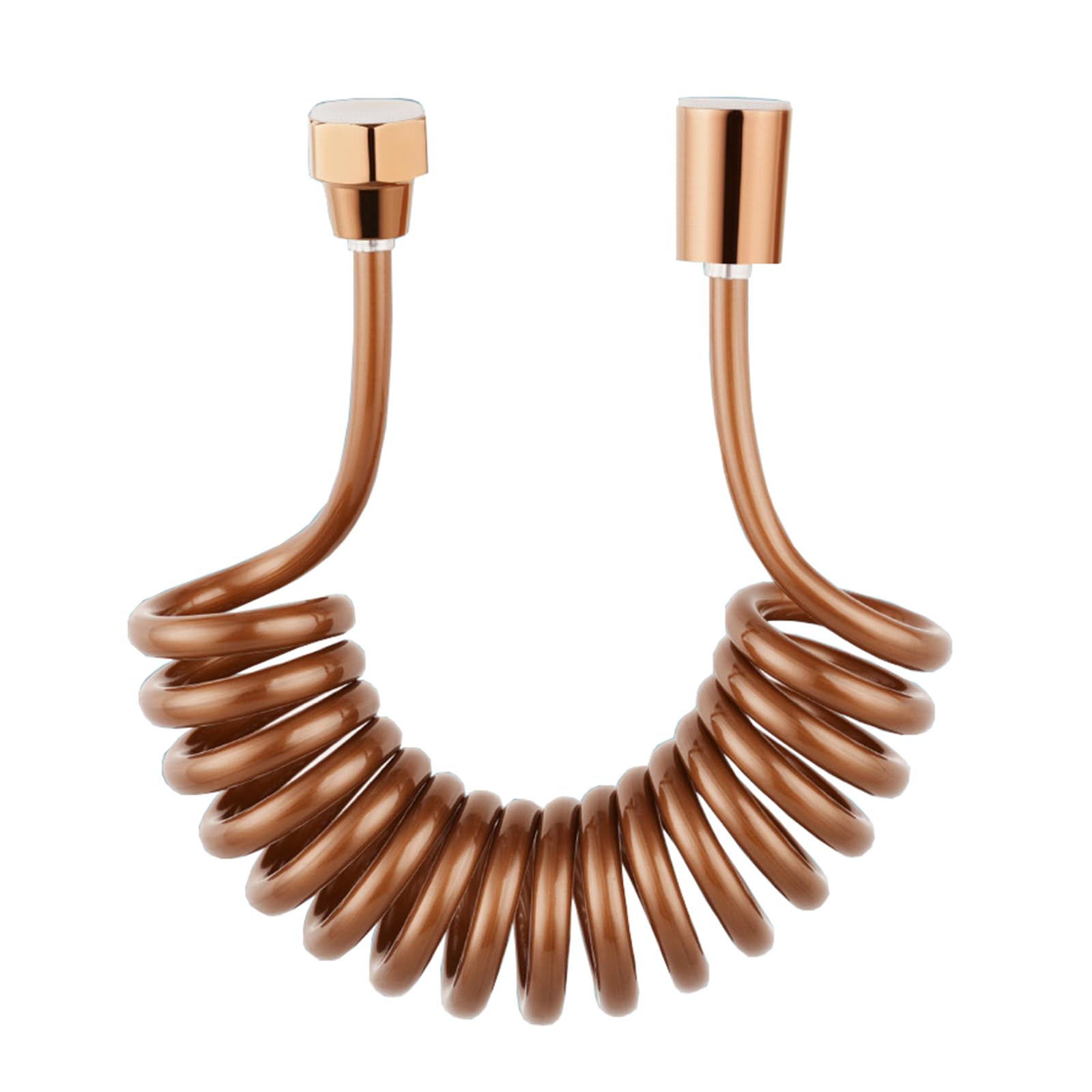 Manguera de ducha flexible de 2,3 m, manguera en espiral de resorte G1/2 para bidé e inodoro, acabado dorado rosa duradero sin enredos para baños modernos