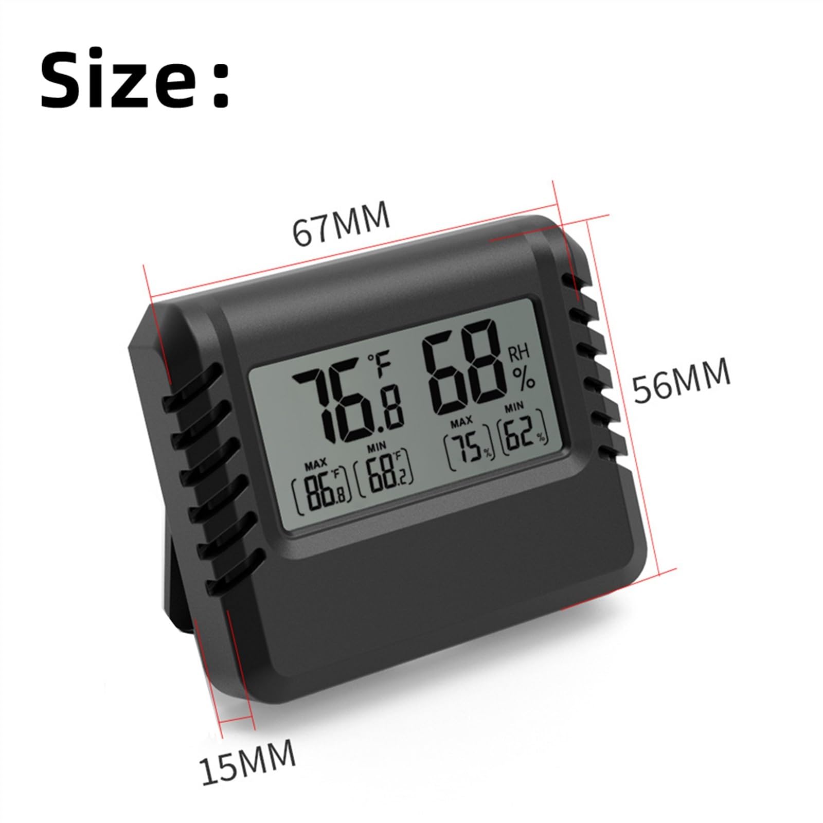 Termómetro Digital higrómetro for Interiores y Exteriores, medidor de Temperatura Humedad en °C/°F, Pantalla LCD Sensor(Blanc)