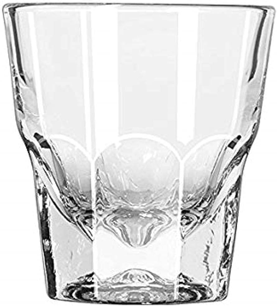 (Set of 4) Gibraltar 4.5 oz. Rocks Glasses, DuraTuff treated, Made in USA, Set includes Liquor Pourer and Two exclusive Coasters by Elusive Treasures