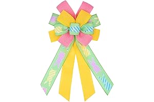 Happy Easter Bunny Wreath Bow for Front Door Decorations