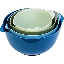 BoxedHome Classic Mixing Bowl Set, BPA Free Plastic, Microwave and Dishwasher Safe, 4.5 quarts Sapphire