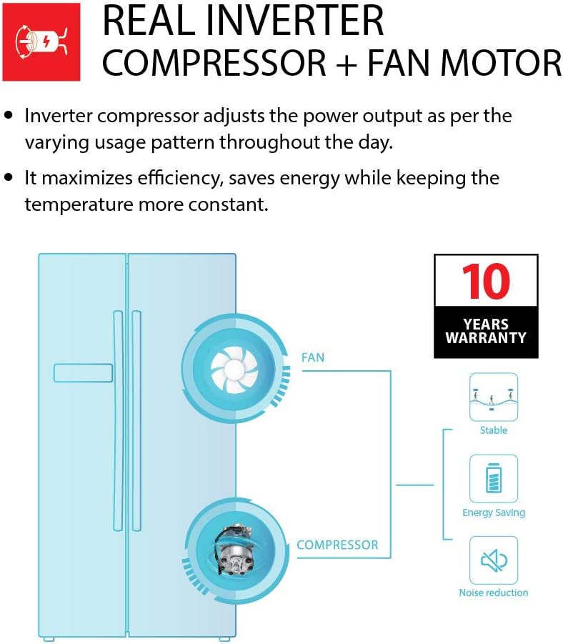 TOSHIBA 587L Side by Side Refrigerator GR-RS530WE-PMI(06)