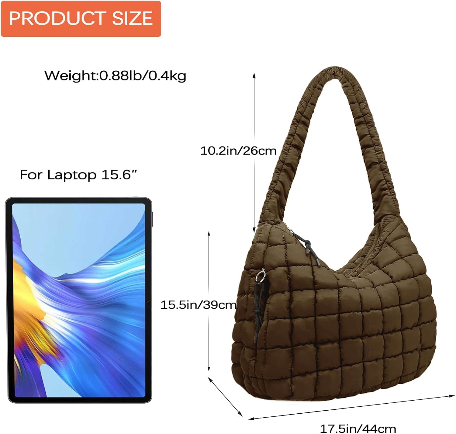 Puffer Tote Bag for Women Large Quilted Tote Bag Soft Puffy Crossbody Bag Quilted Carryall Bag Hobo Handbags - Image 7