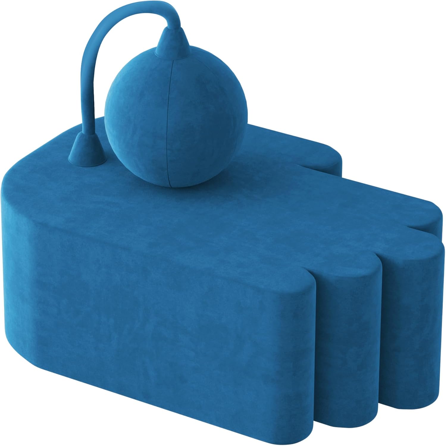 Funky Hand Shaped Sofa Chair with Round Throw Pillow Attached, Cool Baseball Inspired Comfy Boneless Couch for Teens and Men, Weird Bedroom and Gaming Room Decor 38 x 26 Inch