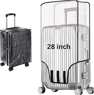Tusmad Suitcase Cover for Hard Luggage | 28 Inch Transparent PVC Fabric Trolley Bag Cover with Zipper | Wat... — Luggage Covers