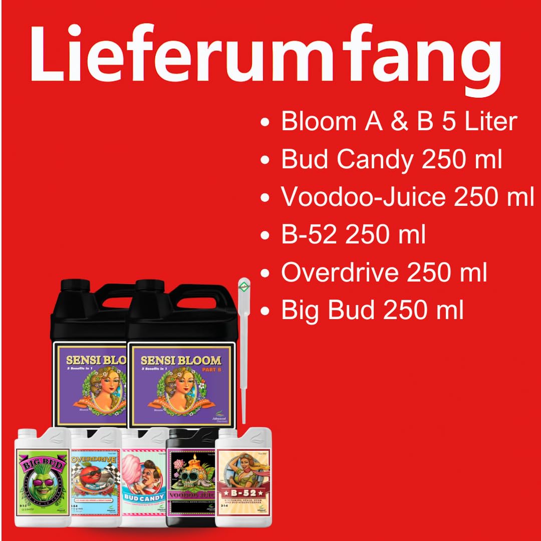 Weedness Advanced Nutrients Einsteiger Set Bloom Dünger - Grow Anbau Indoor Outdoor Garten Pflanzen Blumen Mineralisch Flüssig