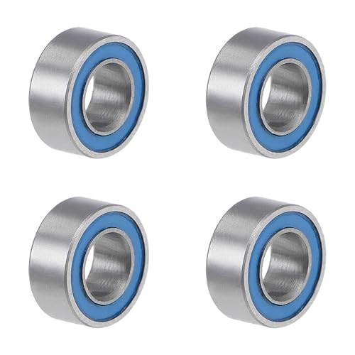 uxcell MR63-2RS Rodamientos de bolas de ranura profunda 0.118 in Diámetro interior 0.236 in OD 0.098 in Diámetro doble sellado de acero cromado azul