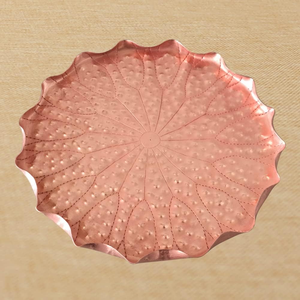 Handmade Pure Copper Plate Carved Pure Plate Pure Handmade Hot Pot Tray Copper Plate (Small,Retro Copper Plate)