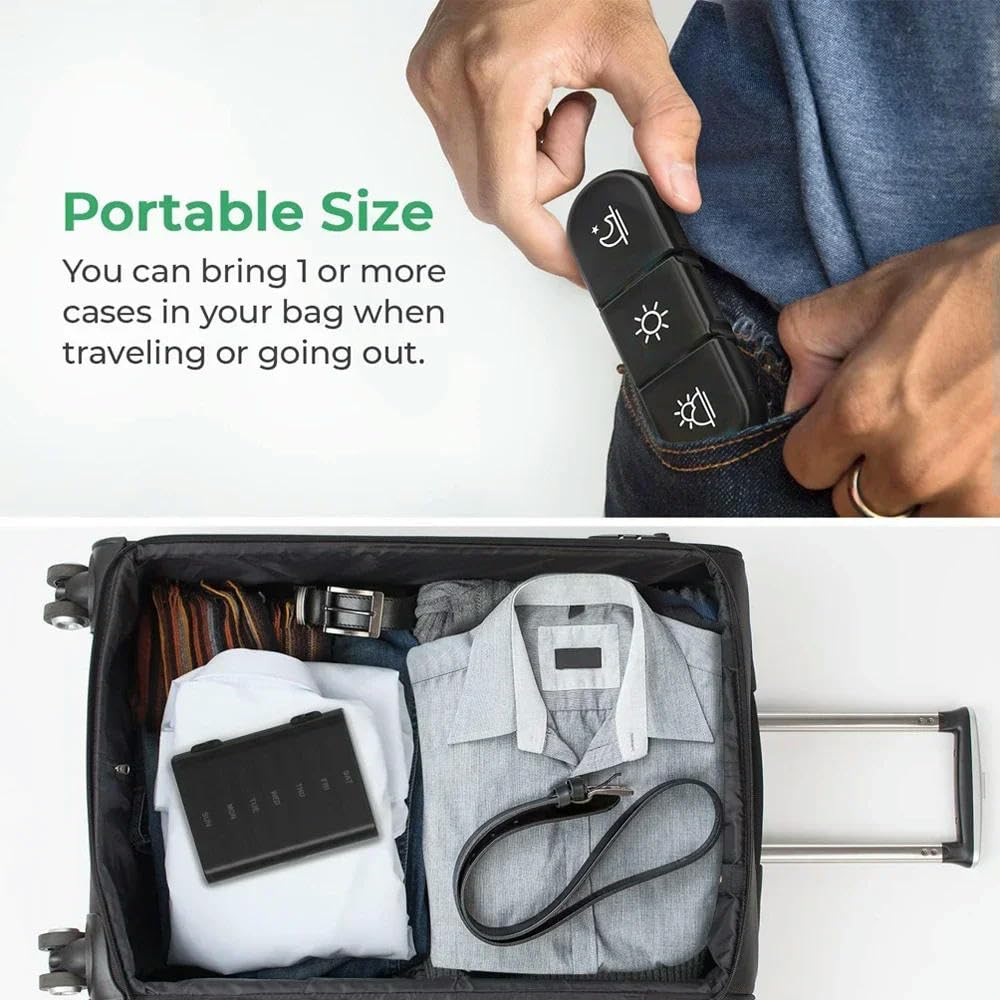 Organizer na tabletki, organizer na 7 tabletek na 7 dni, tygodniowy organizer na tabletki, 3 razy dziennie, przenośne pudełko podróżne, 7-dniowe etui na witaminy, suplementy diety, oleje rybie