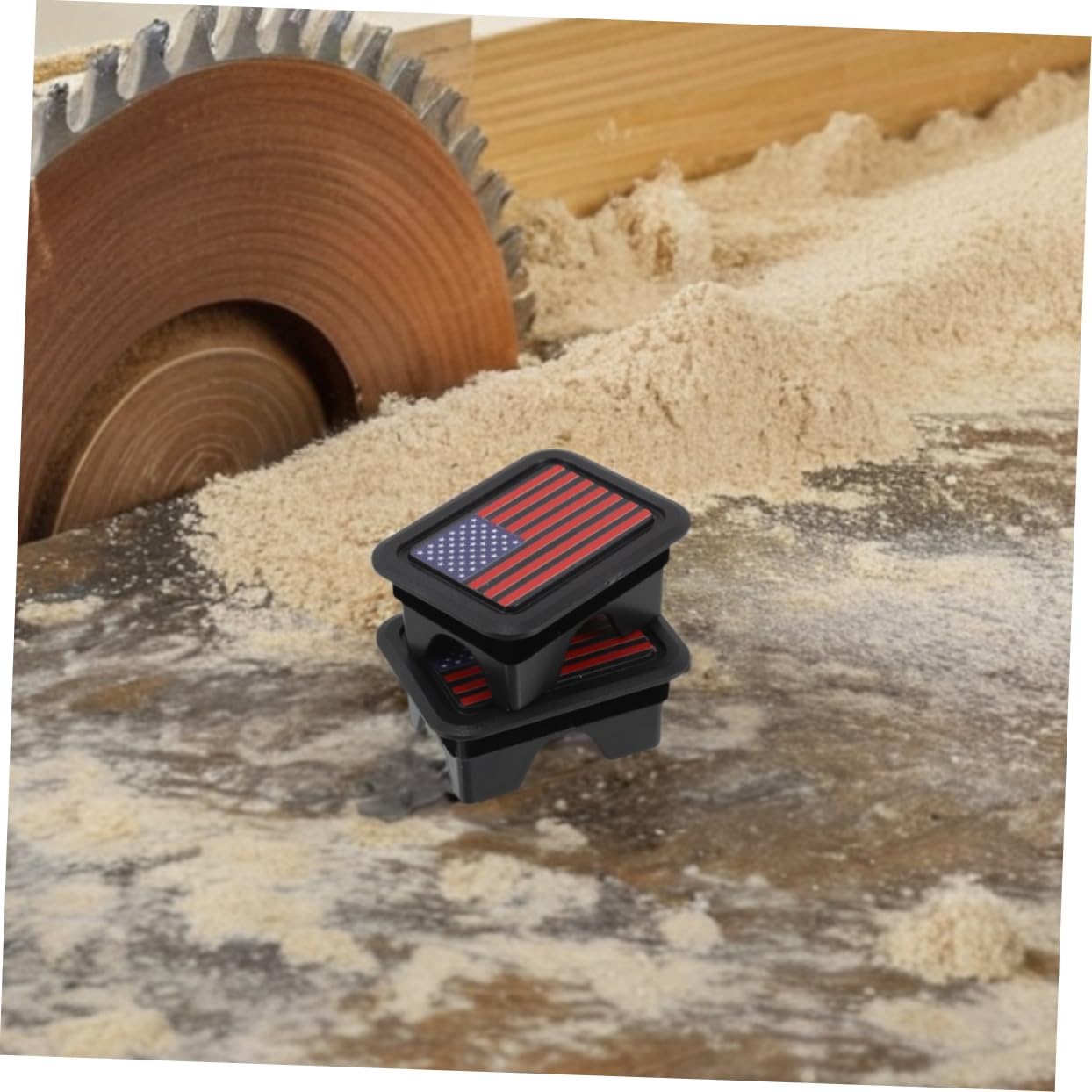 4pcs Plastic Stake Pocket Covers with American Flag Design Durable Bed Rail Plugs for RAM Prevents Debris and Grime from Entering Your Truck Bed