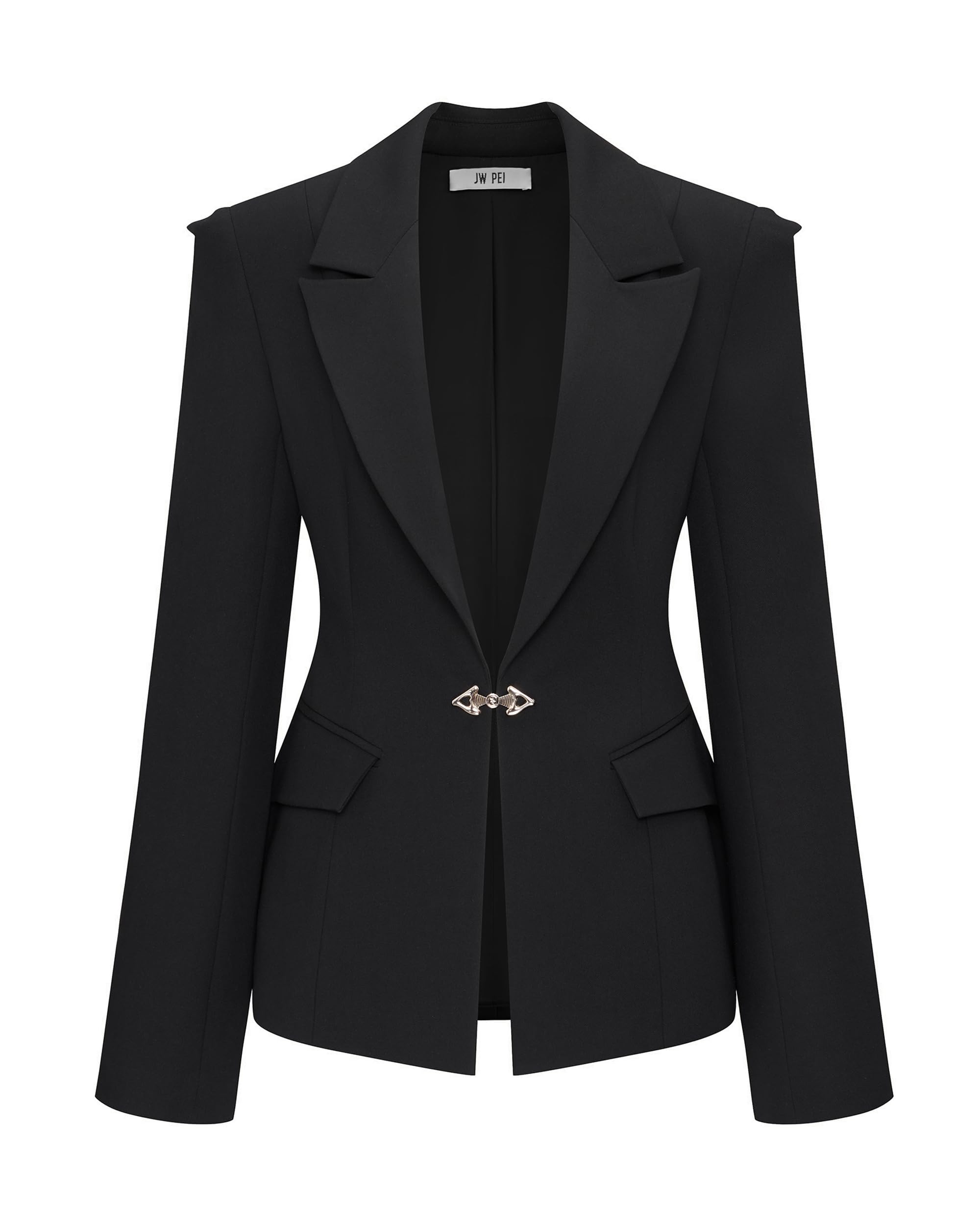 JW PEI Womens Layla Lock Buckle Deep-V Blazer