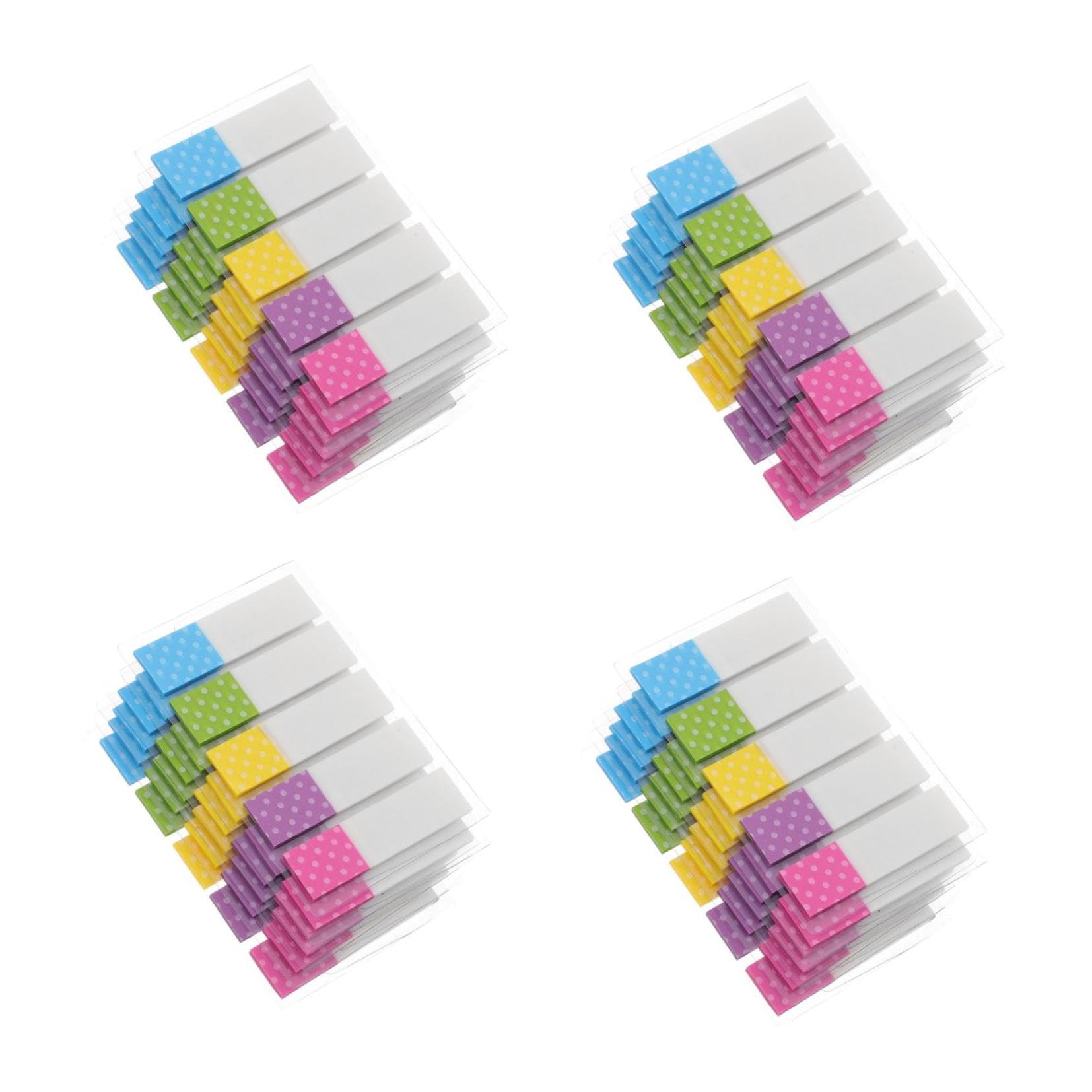 DOITOOL Etiqueta Transparente Fluorescente Pegajoso Translúcido Notas Pegatinas Adhesivas Marcapaginas Alfombras De Página De Etiqueta Engomada Del Marcador 6 Paquetes*4