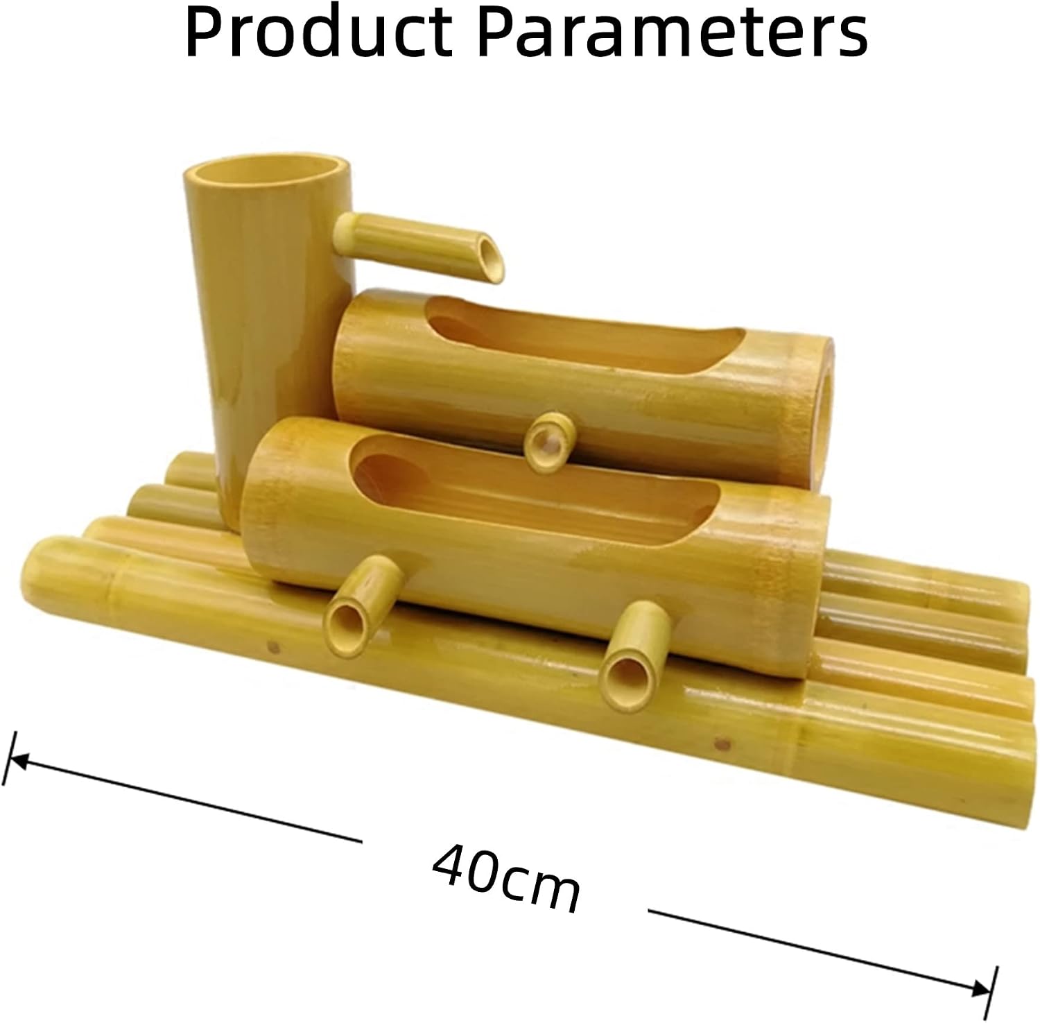 Bamboo Water Fountain with Pump, Garden Water Features Decor Kit, Feng Shui Zen Fountains, for Patio Garden Pond Fish Tanks,60cm ()