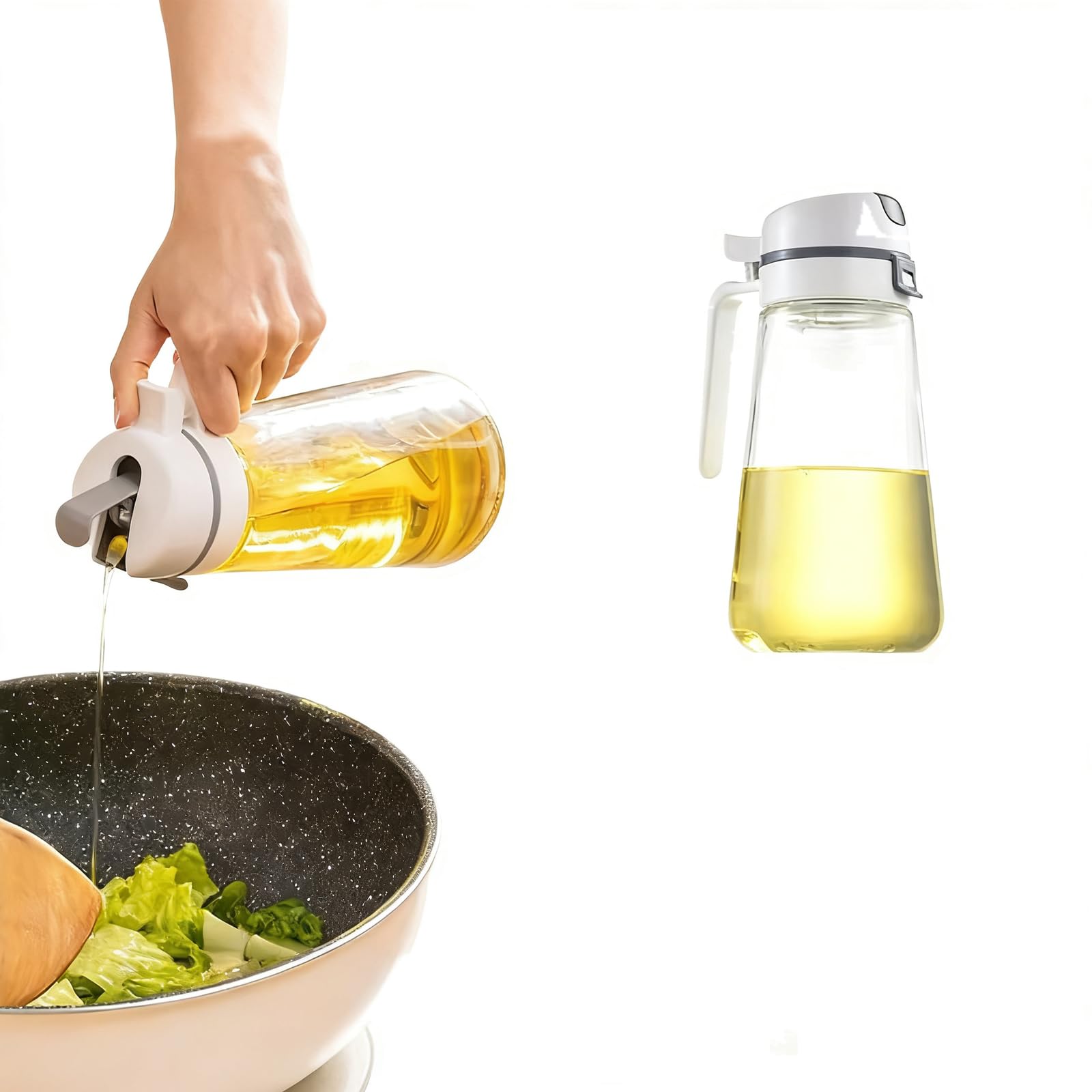 QUILSTM Oil Spray Bottle With Smart Lid Automatic Open Feature Oil Dispenser In Kitchen Settings Dispenser For Kitchen Wont, #1