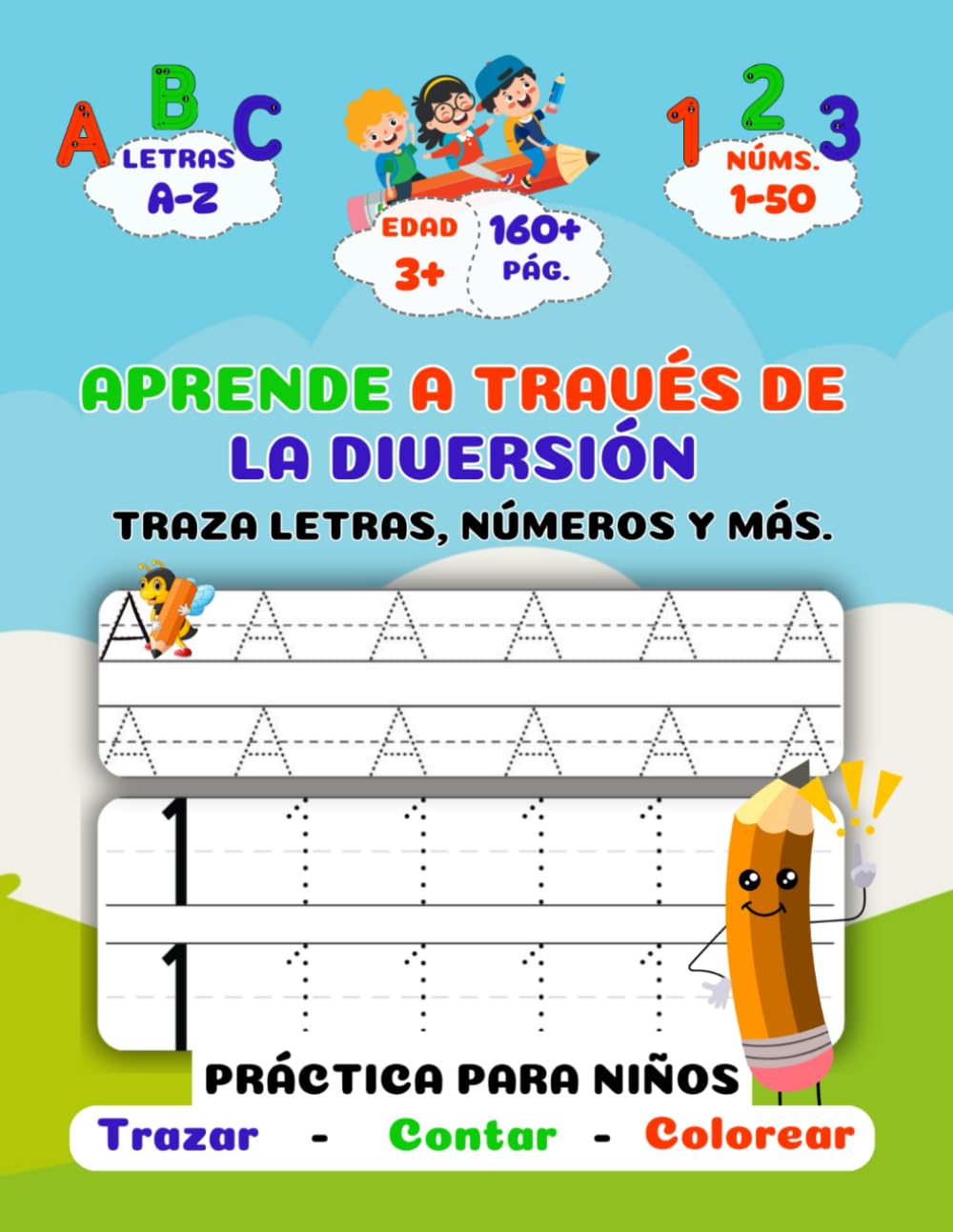 Trazar el Alfabeto y Números: APRENDE A TRAVÉS DE LA DIVERSIÓN: Vamos a Trazar Letras, Números y Más.