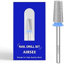 AIRSEE Tungsten Carbide Acrylic Nail Drill Bit Efile Electric File Machine Head Tip for Manicure Polishing Art Remove Gel 3/32" 2 Way Safety Use Ball Top Tapered Bit Cone Shape Extra Coarse-XC