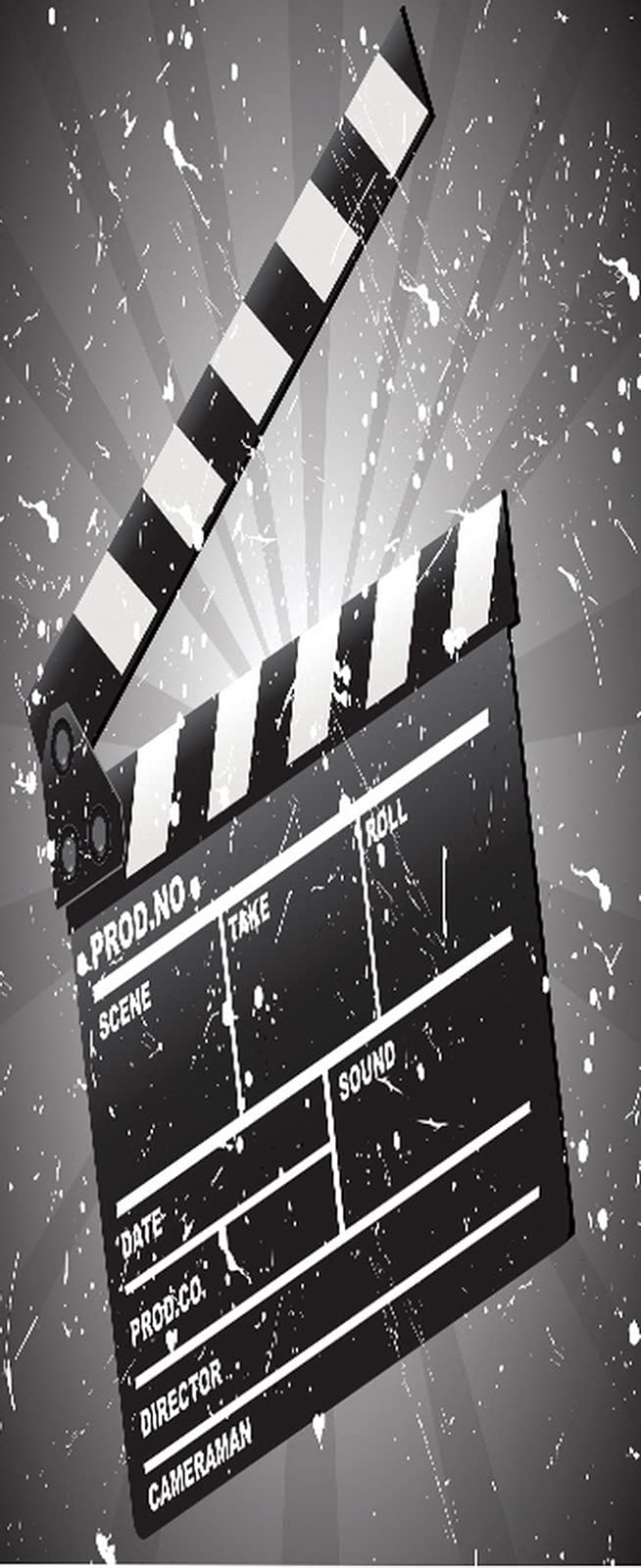 A.Monamour 3D Door Stickers for Interior Doors Movie Clapper Board on Grey Grunge Background Vinyl Waterproof Self Adhesive Door Mural Decals for Bedroom Office Bathroom 95 x 215 cm