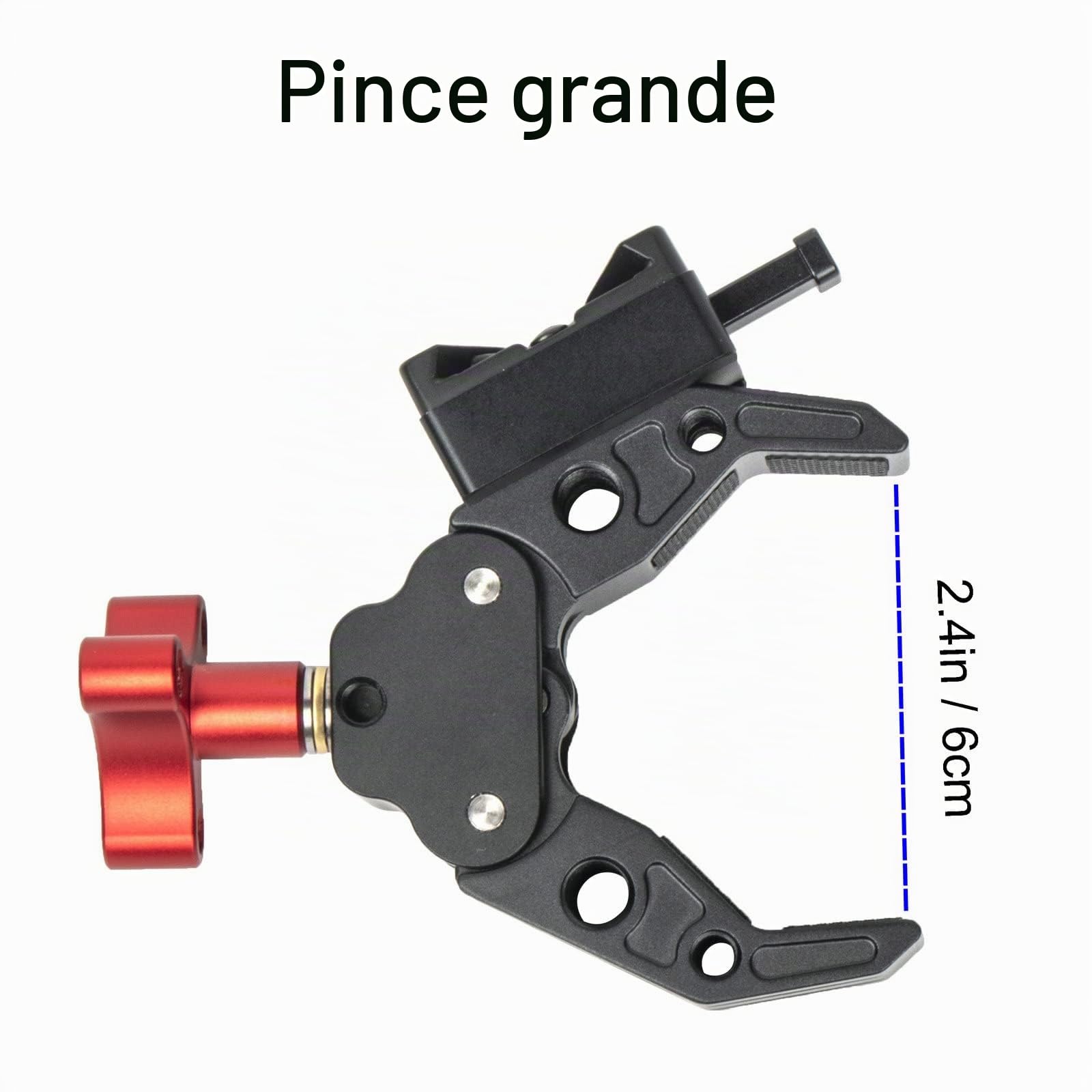 Came-TV V-Mount Pince de batterie grand angle ouvert et adaptateur de structure solide avec trous de vis 1/4" et 3/8" Montage sur pied d'éclairage ou trépied