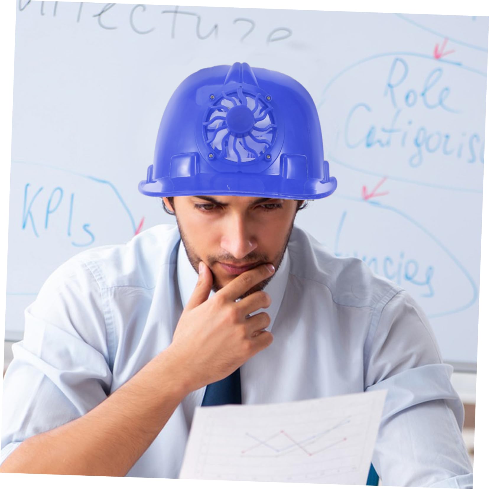 jojofuny Casco Tapa De Enfriamiento Ventilador Solar Sombreros para Hombres Ventilador De Refrigeración Casco De Construcción Sombrero De Hombre Ventilador De Casco Casco Industrial Visera