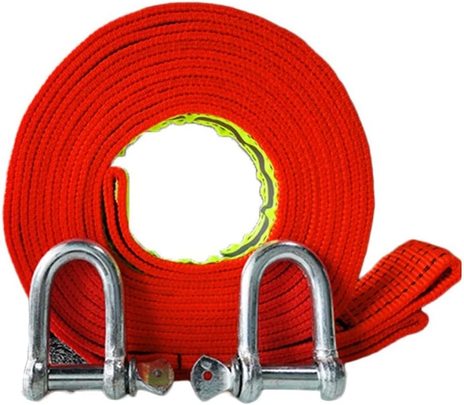 Tow Rope Heavy Duty with Hook Tow Strap Car Ramps Towing Rope and Cables Up to 11000Ib with 2 Shackles for Car SUV Agricultural Vehicle Yacht(5m)