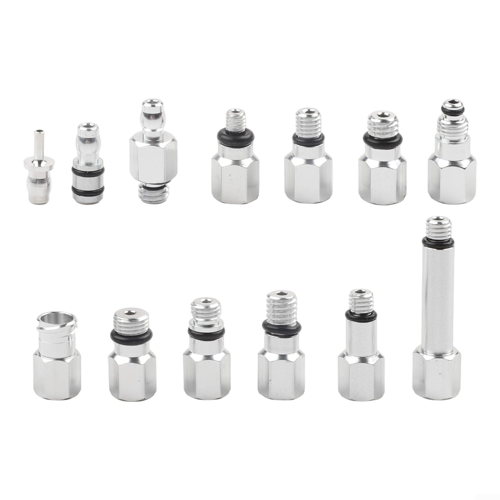 Kit di spurgo per freni idraulici, set di 13 connettori per freni per bici con viti M5/M6 e adattatori D6/D8, essenziali per la manutenzione dei freni di mountain bike e bici da strada