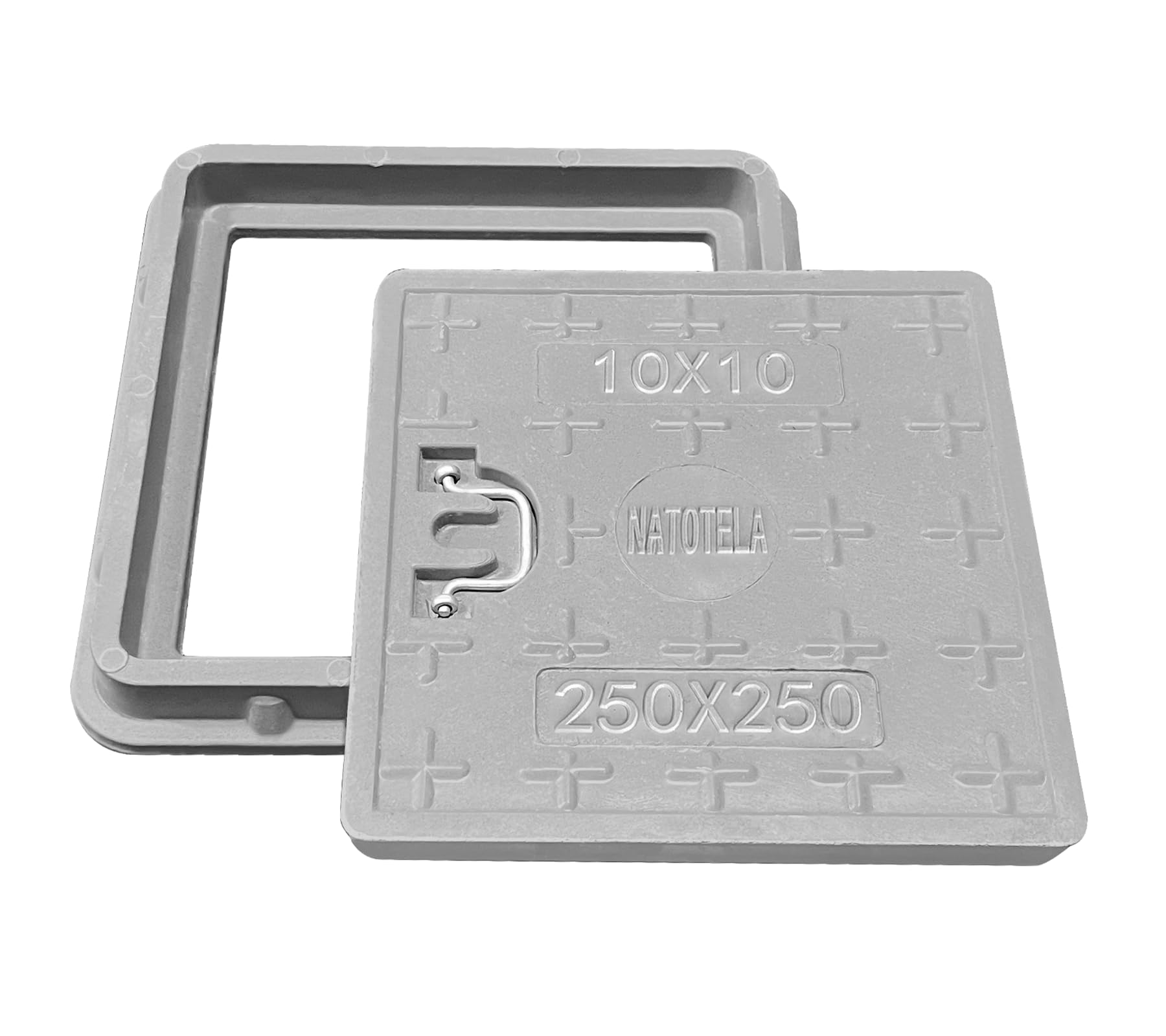 Sponsored Ad – Manhole Cover and Frame Fiberglass-300x300mm Square Septic Tank Lid Access Inspection Cover Reinforced Steel Embedded Sewer Cover with Handle Non-slip Solid for Patios Pavement Basement Gray