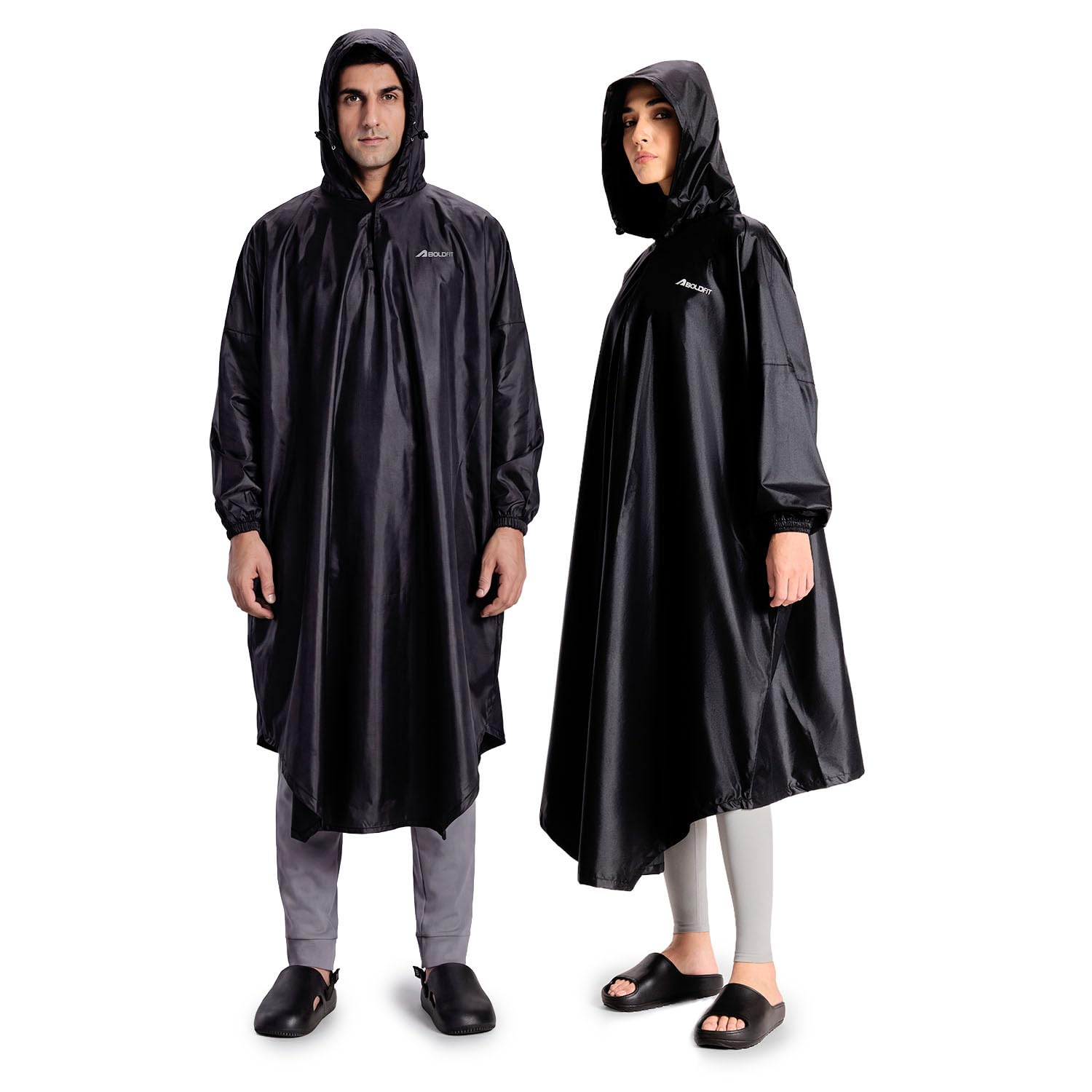 Boldfit Rain Coat for Men Waterproof Unisex Full Length, Top Easy Adjustable, Waterproof Bike Riding- Black, OneSize-image-40
