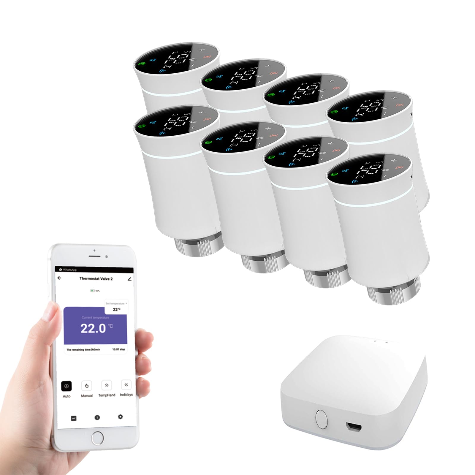 Válvula termostática inteligente Zigbee para radiador, compatible con control remoto por aplicación Smart Life, control de voz por Alexa Google Home