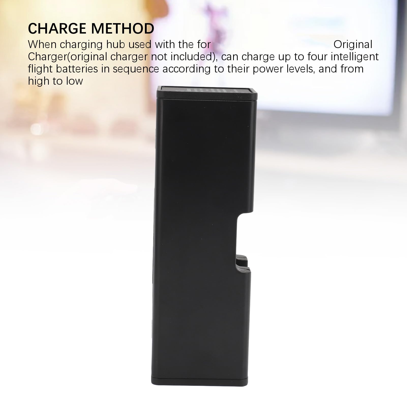Hub de Carga de Batería Plegable para Drones, Cargador Múltiple Portátil con Pantalla Digital para Air 2S, Air 2, Negro, 1 Unidad