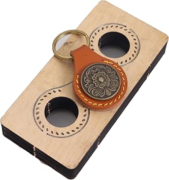 Leather Cutting Dies, Keychain Die Metal Cutter Wooden Mold for Leather DIY Craft Making Style A
