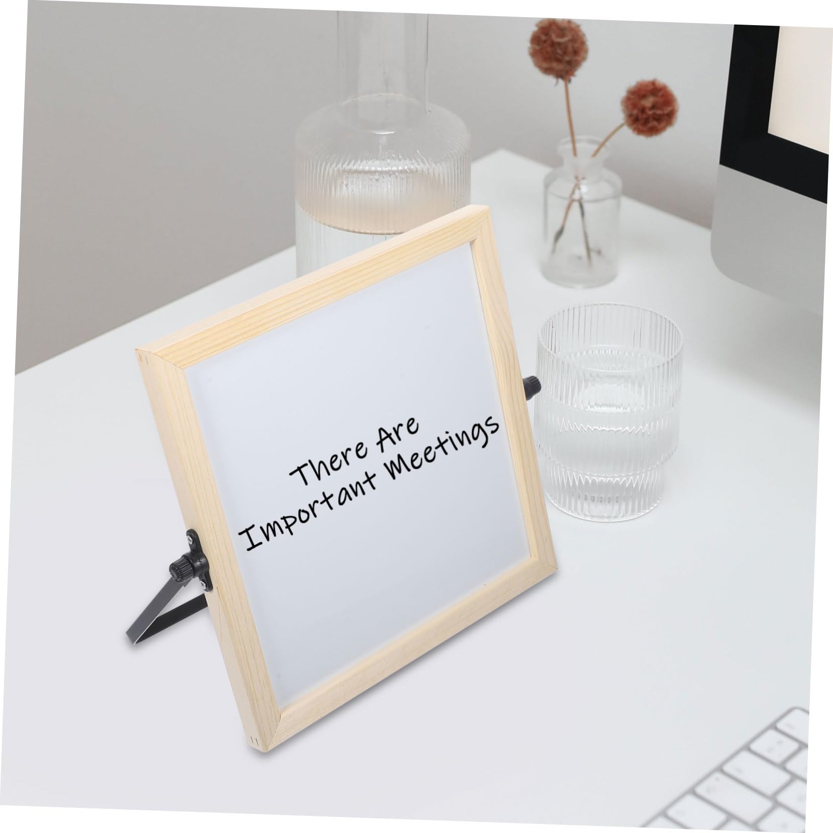 Tableau Blanc Effaçable Magnétique de Bureau Double Face Noir