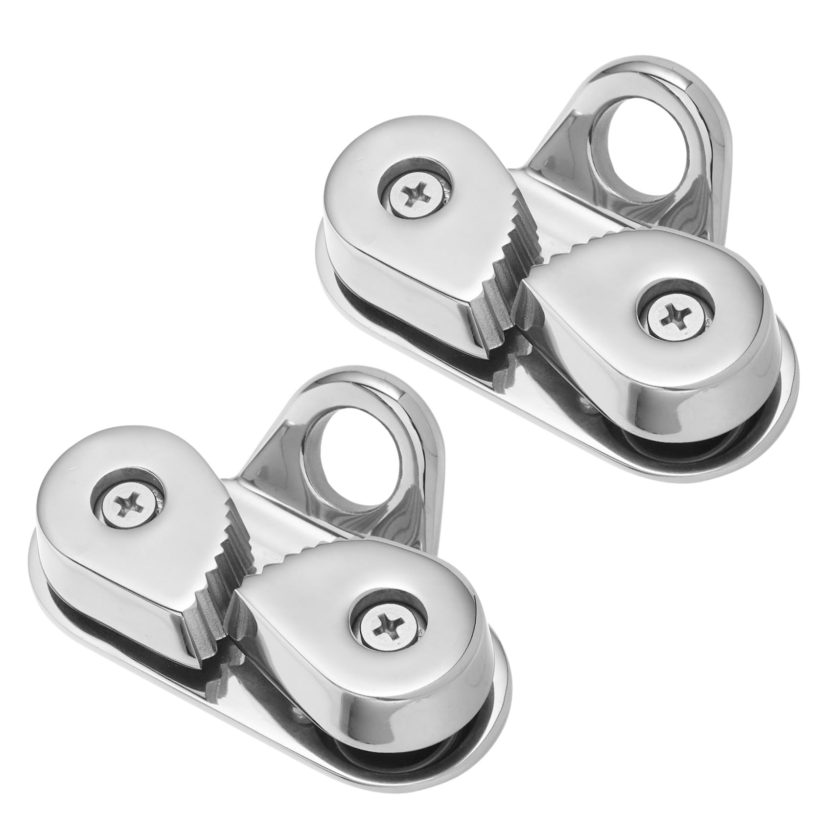 2 Pezzi Clip Corda Marino con Guida, Acciaio Inossidabile Argento | Barche e Yacht, Fissaggio Affidabile, Due Viti Autofilettanti Incluse, Equipaggio