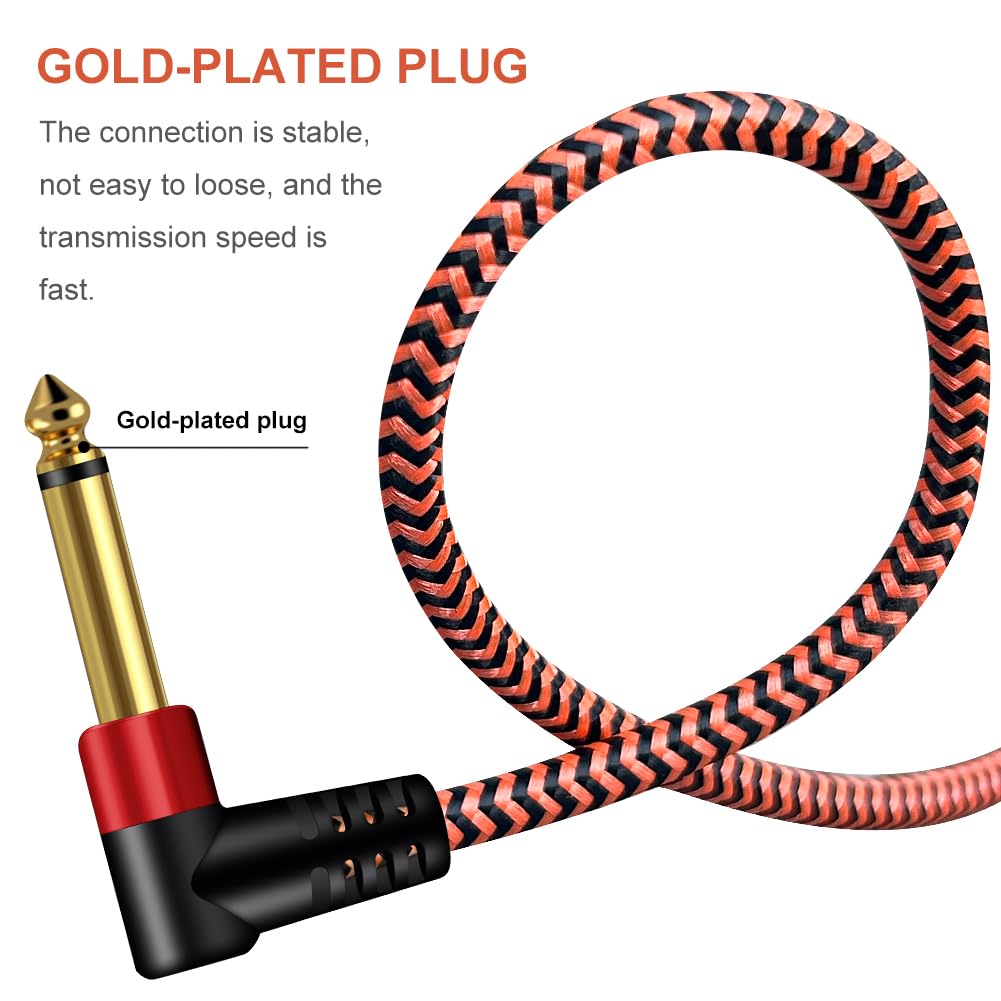 BMZFYBS 3.5mm to 6.35mm Cable,Youii 3.5mm 1/8" TRS to Dual 6.35mm 1/4" TS Mono Right Angle Stereo Y-Cable Splitter Cord Compatible for iPhone iPod - Image 3