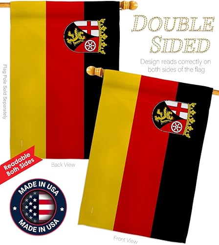 Miniatura 3 de Rhineland Palatinate House Flag - Regional Germany States Central Europe Territory Old History Country Particular Area - Decoration Banner Small