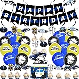 Police Party Supplies Set, Policemen Birthday Decoration with Police Happy Birthday Banner, Hanging...