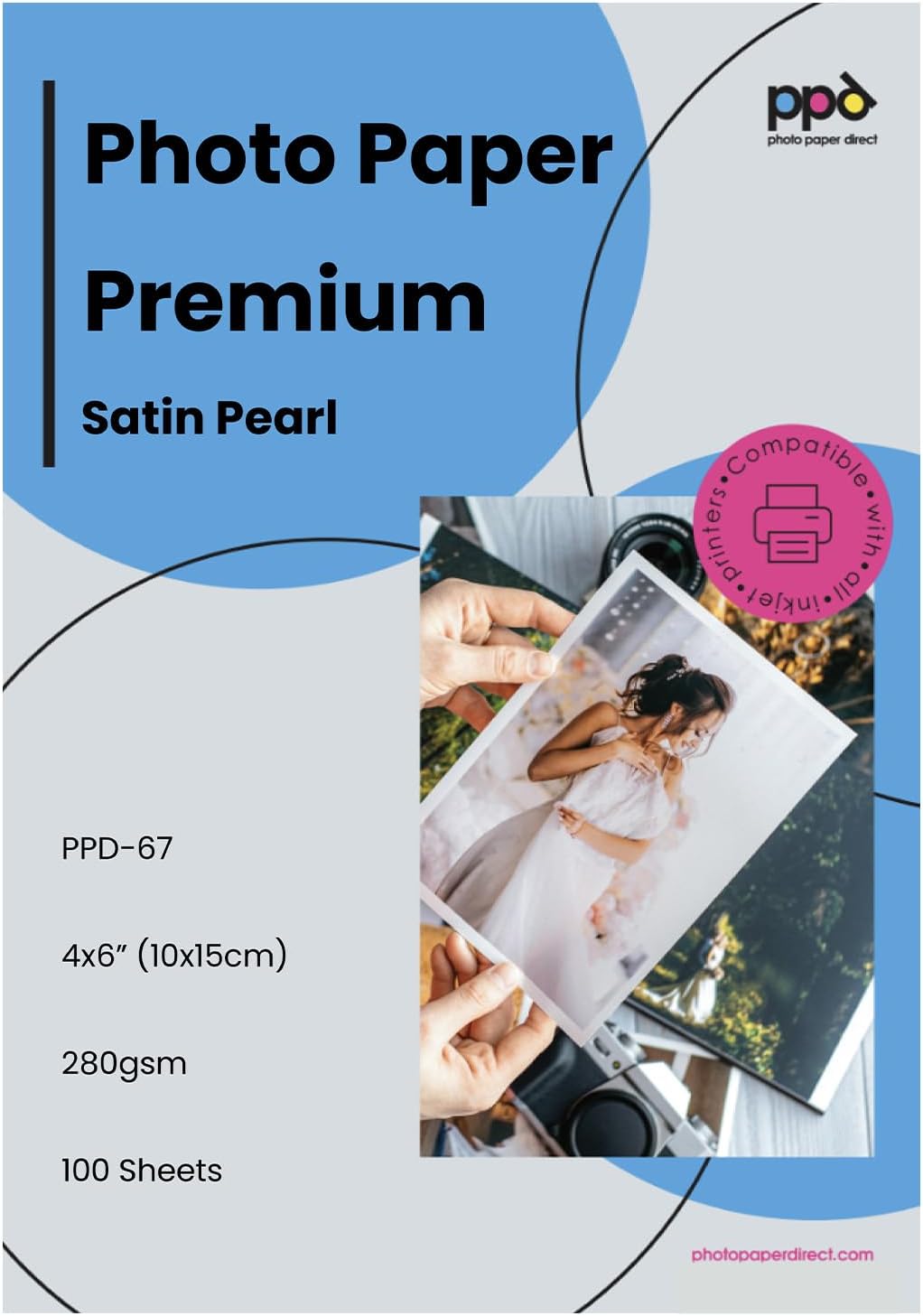 PPD Super Premium Satin Inkjet Photo Paper 255gsm / 68lb Pack of 100