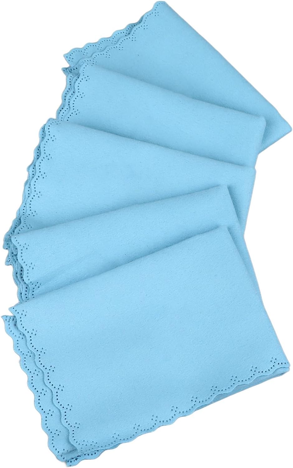 Pssopp Piano Cleaning Cloth Effective Cotton Fabric Musical Polishing Cloth for Guitar Bass Violin, 5PCS for Wide Range of Instruments and Items (Sky Blue)